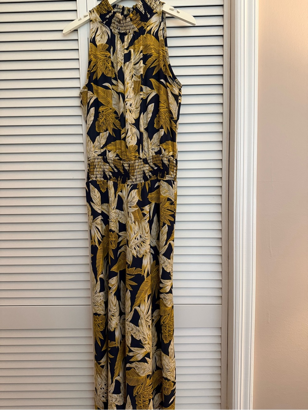 Women's Navy and Mustard Floral maxi dress